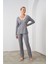 24524 Kadın Düğmeli Pijama Takım 3