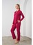 24529 Kadın Düğmeli Pijama Takım 3