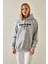 Gri Yazı Detaylı Şardonlu Kapüşonlu Sweatshirt 4KXK8-47596-03 5