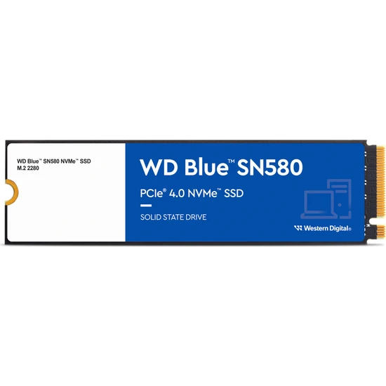 Wd 500GB Blue SN580 WDS500G3B0E Nvme Gen4 4000MB/S 3600MB/S SSD Disk