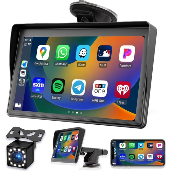Taşınabilir Dash Montajlı Carplay Ekran 7ın Dokunmatik Ekran, Gps Navigatin, Bluetooth Araç Stereo Radyo, Yedekleme Kamerası, Fm Radyo (Yurt Dışından)
