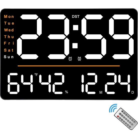 Dijital Duvar Saati,15.6 Inç LED Duvar Saatleri Ekran,uzaktan Kumandalı,oturma Odası Ofis Sınıf Spor Salonu Için (Yurt Dışından)