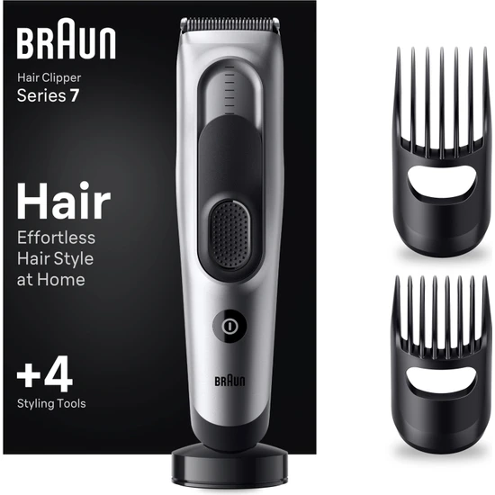 Braun Series 7 HC7390, Erkekler Için 17 Uzunluk Ayarına Sahip Saç Kesme Makinesi