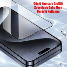 Dexmon iPhone 15 Pro Uyumlu 6d Cam Ekran Koruyucu Ekranı Tam Kaplayan Güçlü Yapışkan Özellikli Kılıf Dostu