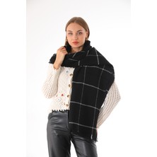 Elif İç Giyim Elif Kadın Yumuşak Dokulu Ekose Atkı Siyah Renkli Standart Beden Sezonluk Kullanım