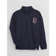 Gap Erkek Çocuk Logo Fermuarlı Fleece Sweatshirt