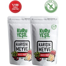 Kuru Yeşil Karışık Meyve Kurusu -  Dried Fruit Mix - Healthy Snack -  Dried Apricot -Dried Fig - 2X100 gr