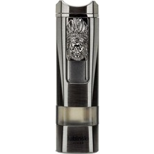 Lubinski Lion Sehpalı Delicili Tek Torch Puro Çakmağı Gunmetal