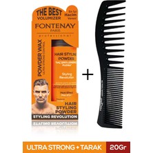 Fontenay Saç Şekillendirici Pudra Toz Wax Ultra Strong Turuncu 20GR + Şekil Tarak 2'li Set