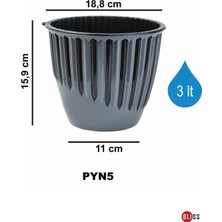 Bliss 2 Adet 3 Lt Plastik Dekoratif Kırık Beyaz Renk Piyano Saksı