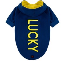 A40 Pet Lucky Kapüşonlu Içi Şardonlu Kedi ve Köpek Sweatshirt Hoodie Sax Mavi