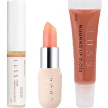 Luss Lip Gloss Dudak Parlatıcısı No7 Dudak Balm No2 ve Kaş ve Kirpik Besleyici Serum 3lü Set