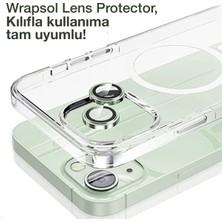 Wrapsol iPhone 15 Yeşil Kamera Lens Koruyucu Kolay Uygulama Aparatlı