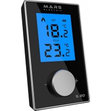 Mars DURU Renkler Siyah Kablosuz Oda Termostatı
