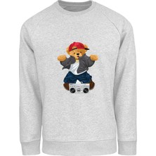 Ada Bebek Çocuk Oversize Hiphop Bear Baskılı Çocuk Sweatshirt