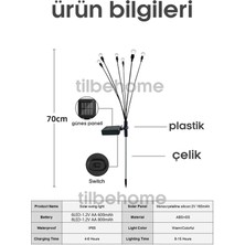 Chef Desing 6 Ledli Solar Bahçe Işıkları Renkli Dış Mekan Peyzaj 2 Modlu Bahçe Çiti Güneş Enerjili Süs Lambalar