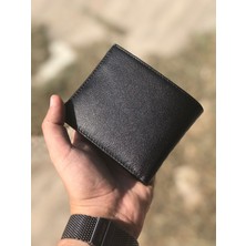 Derius Luv Siyah Çok Kart Bölmeli Kullanışlı Model Erkek Cüzdanı ( HAKİKİ DERİ)