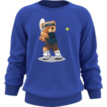 Ada Bebek Çocuk Oversize Tenisçi Bear Baskılı Çocuk Sweatshirt