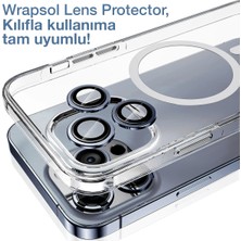 Wrapsol iPhone 15 Pro Max Kamera Lens Koruyucu Mavi Titanyum Kolay Uygulama Aparatlı