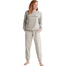 Catherine's Kadın Comfort Mood Uzun Kollu Gri Pijama Takım 2420
