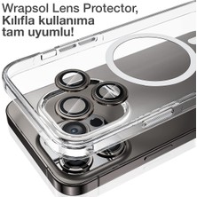 Wrapsol iPhone 15 Pro Max Kamera Lens Koruyucu Siyah Titanyum Kolay Uygulama Aparatlı