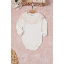 İmaj Time Ekru Kız Bebek Dantel Yakalı Uzun Kol Çıtçıtlı Badi 16848