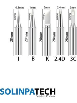 Solinpatech 900M-T Yüksek Kalite Havya Ucu 5li Set 900M-T-K, 900M-T-I, 900M-T-3C, 900M-T-B, 900M-T-2.4D