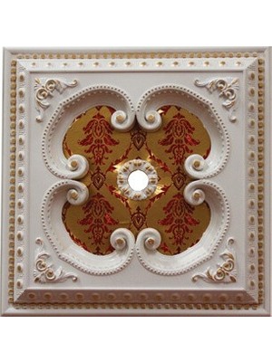 Decogold 60*60 cm Kare Beyaz Altın Saray Tavan