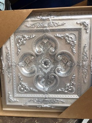 Decogold 90*90 cm Gümüş Kare Saray Tavan Göbek