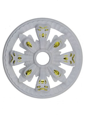 Decogold  Saray Tavan Motif 25*25 cm Beyaza Altın Küçük Avize Göbeği