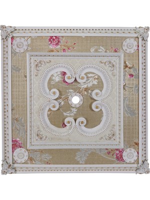 Deco Market Decogold 90*90 cm Kare Beyaz Altın Saray Tavan