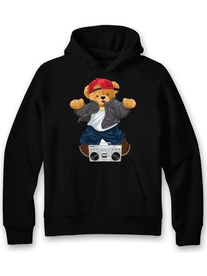 Ada Bebek Çocuk Oversize Hiphop Bear Baskılı Çocuk Sweatshirt