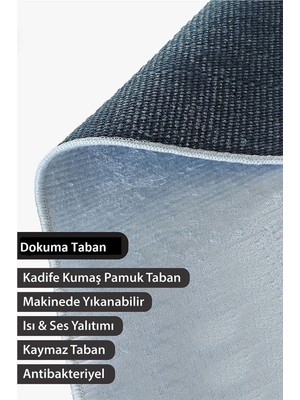 Dokuma Kaymaz Tabanlı Modern Yıkanabilir Halı ve Yolluk