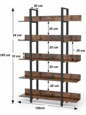 Zizuva Tasarım 5 Raflı Düzenleyici ve Kitaplık