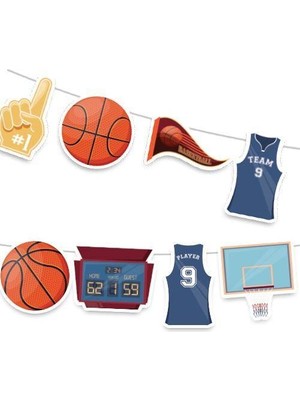 Parti Dükkanım Basketbol Dekoratif Banner 150X18 cm