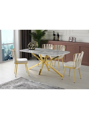 Erezoğulları Mobilya Çapraz High Gloss Yemek Masası 90*160 cm