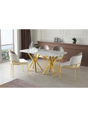 Erezoğulları Mobilya Royal High Gloss Yemek Masası 90*160 cm