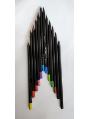 Adel Blackline Kuru Boya Kalemi 12 Renk Karton Kutu Ergonomik Üçgen Gövde Tasarımı