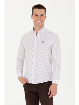 U.S. Polo Assn. Erkek Bordo Desenli Gömlek 50279425-VR014