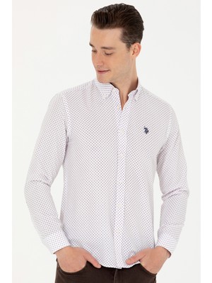 U.S. Polo Assn. Erkek Bordo Desenli Gömlek 50279425-VR014
