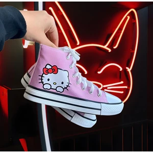 Pembe Convers Hello Kitty Baskılı Kanvas Ayakkabı