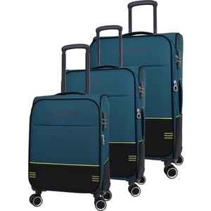 Pierre Cardin Ultra Light Hafif Lüx Kumaş 3'lü Valiz Seti Petrol PC8200