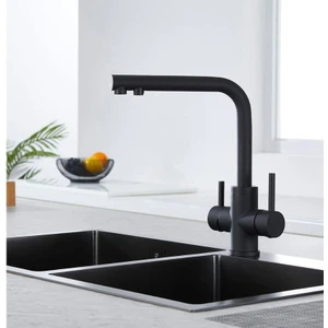 İsaoğlu Yapı Arıtmalı Mutfak Bataryası Evye Musluğu Arıtıclı Mat Siyah Batarya