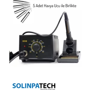 936 Istasyonlu 60W Yüksek Kalite Sıcaklık Ayarlanabilir Isı Ayarlı Istasyon Havya ve 5 Adet Havya Ucu