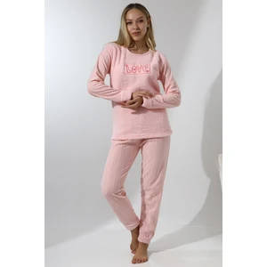 Fwn 5019 Peluş Welsoft Polar Kışlık Yumoş Kadın Pijama Takımı Love