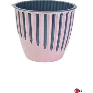 3 Lt Plastik Dekoratif Gül Kurusu Renk Piyano Saksı