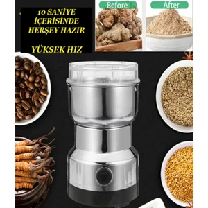 Chef Desing Elektrikli Kahve ve Baharat Öğütücü Un Tahıl Fındık Pirinç Öğütücü Çok Fonksiyonlu 150W Paslanmaz