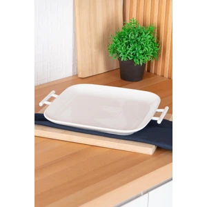 Bianco Perla Kare Kulplu Servis Tabak - 32.5 cm