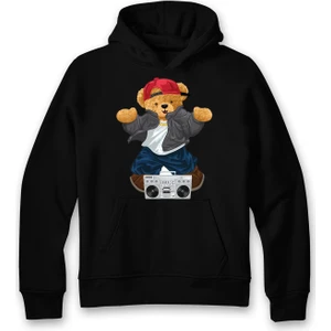 Ada Bebek Çocuk Oversize Hiphop Bear Baskılı Çocuk Sweatshirt