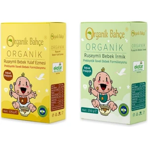 Organik Bahçe Organik Ruşeymli Bebek İrmik ve Organik Ruşeymli Bebek Yulaf Ezmesi +6 Ay Bebek Ek Gıda Seti